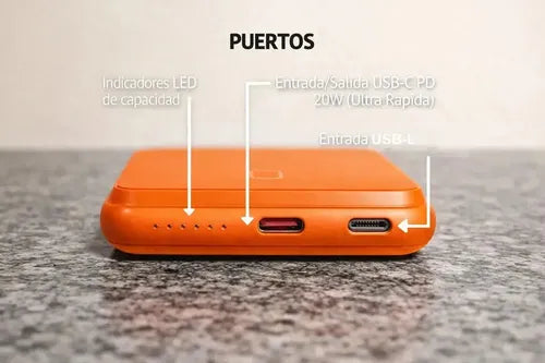 Cargador Portátil Inalámbrico Magnético Usb-c Para iPhone Y Android Variados