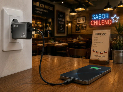 Cargador Rápido 45w 3 Puertos Con Cable Usb C A Usb C Carga Rápida Pd Compatible Con Samsung Motorola Xiaomi Redmi Huawei iPhone 15 Negro
