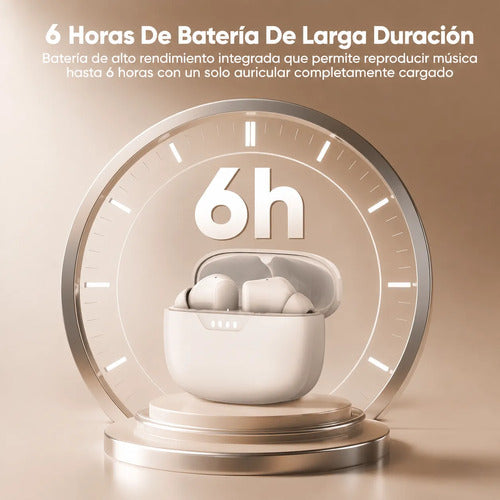 Audífonos Inalámbricos Tws Manos Libres Estuche De Carga Beige