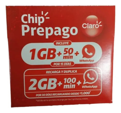 Chip Claro Prepago Pack 50 Unidades Sim Prepago 3 En 1