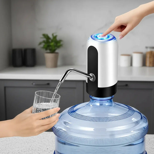 Dispensador De Agua Eléctrico Usb Recargable Para Bidón 20l Blanco