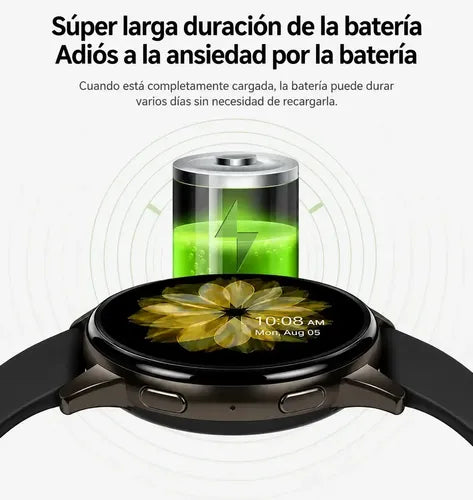Smartwatch Diegmark Active 2 Con Llamadas Y Pantalla Hd Para iPhone Y Android Marrón Metalizado Hebilla Negro