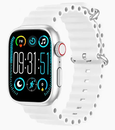 Smartwatch Diegmark W9-ultra Con Pantalla Hd Amoled Para Android E Ios, Color Blanco Plateado Deportivo