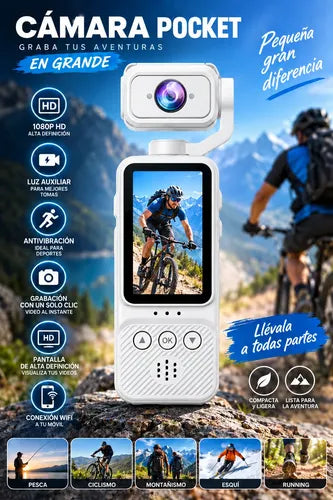 Cámara Deportiva Pocket 1080p Wifi Pantalla Antivibración