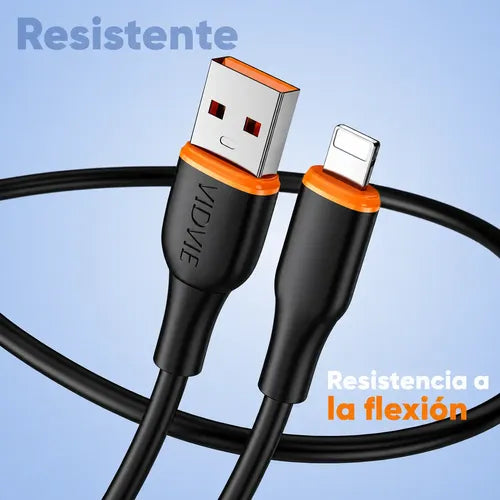 Cable Carga Rápida 3a Conector Usb-l Compatible Con iPhone Negro