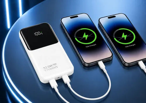Power Bank Carga Rápida 10000mah 22.5w Pd 4 Cables Integrado Blanco