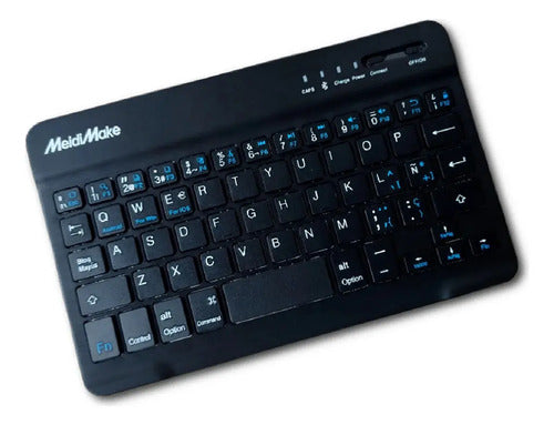 Teclado Bluetooth Mini Slim Recargable Mk-3000 Negro Español Latinoamérica