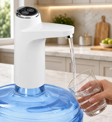 Dispensador De Agua Eléctrico Usb Recargable 8 A 20 L Blanco