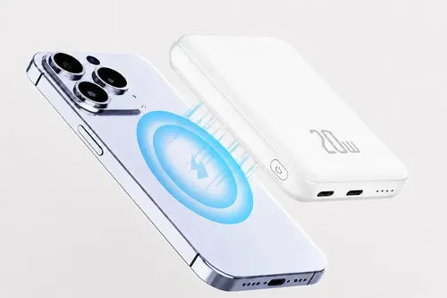 Power Bank Magnético Inalámbrico De 5000mah Con Carga Rápida Pd20w Para iPhone Y Android Blanco
