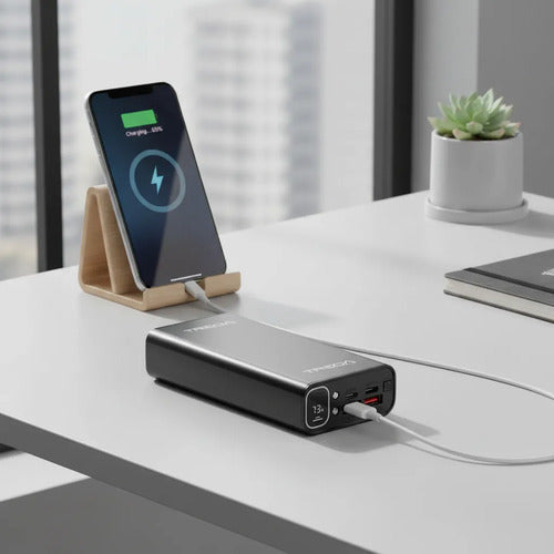 Powerbank 20000mah Carga Rápida Luz Led Cables Integrados