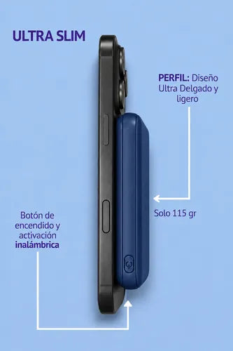 Powerbank Magnético Carga Rápida Para iPhone Y Android Azul