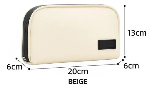 Bolso Organizador De Cables Y Dispositivos Electrónicos Impermeable Para Viajes Y Uso Diario Múltiples Compartimentos Beige