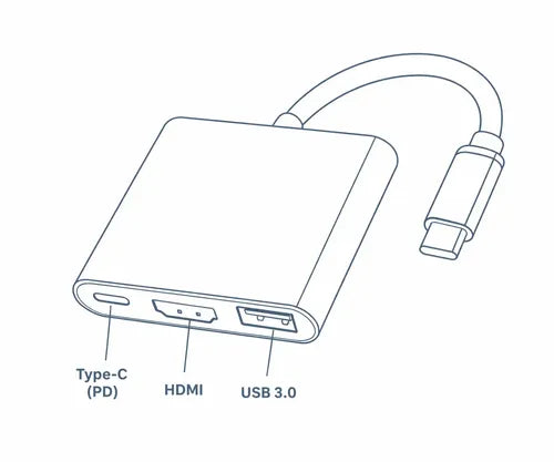 Adaptador Usb C A Hdmi 4k Y Usb 3.0 Para Carga Rápida De Notebook Y Tablet Plateado