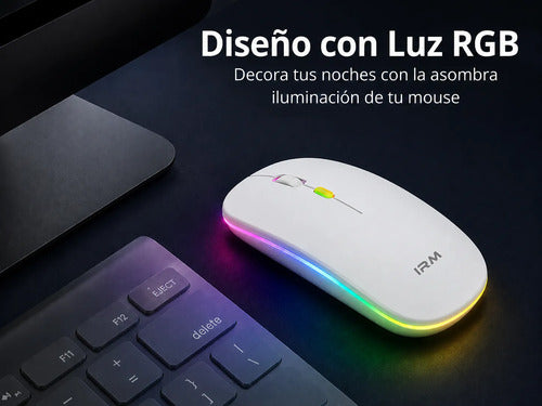 Mouse Inalámbrico Recargable Bluetooth 5.0 2.4 Ghz 1600 Dpi Blanco