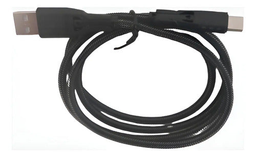 Cable De Carga Datos Usb A Tipo C Nylon Reforzado 1mt Negro Compatible Con Samsung, Xiaomi, Huawei