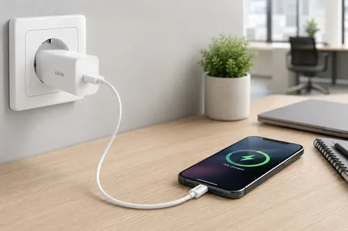 Cargador Rápido Usb-c Irm De Pared Con Cable, Para iPhone 15, 16, 17 Y Samsung Galaxy, Blanco