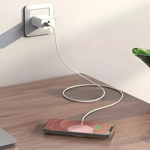 Cargador Magnético Inalámbrico Rápido Diegmark De 15w Para iPhone Y Android En Blanco