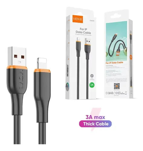 Cable Carga Rápida 3a Conector Usb-l Compatible Con iPhone Negro