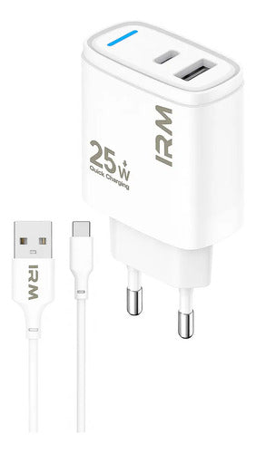 Cargador Rápido De Pared 25w Con Cable Tipo C Compatible Con Samsung Galaxy Y Android Blanco