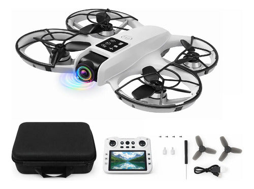 Drone Motores Brushless Con Cámara Lcd Vuelo Estable 360° Gris