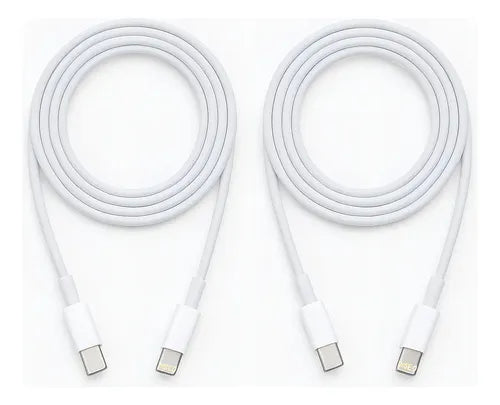 Cable Usb-c Treqa De Carga Rápida Y Sincronización De Datos, Pack De 2, Para iPhone 15, iPad, Samsung Y Xiaomi Blanco