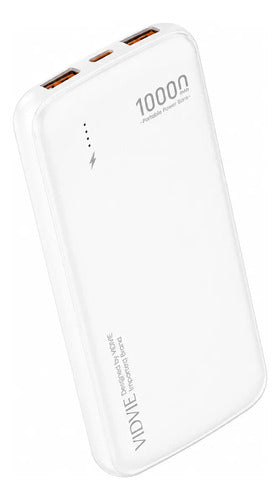 Power Bank 10000mah Portátil Carga Rápida Compacto Y Ligero Blanco