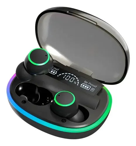 Audífonos In Ear Inalámbricos Bluetooth 5.3 Estuche Led Rgb Negro