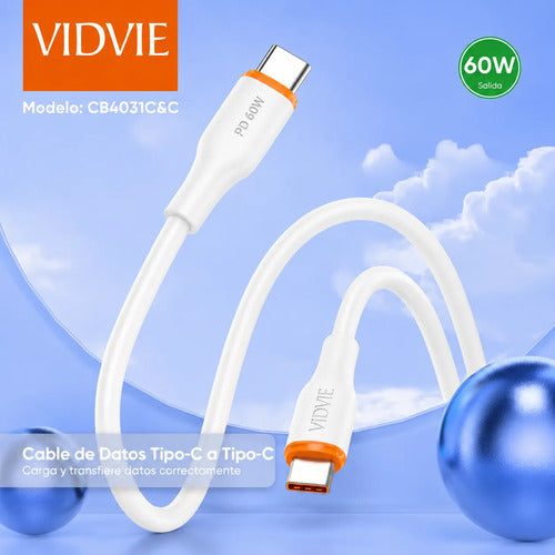 Cable Usb-c 1m 60w Carga Rápida Para Samsung Xiaomi Android