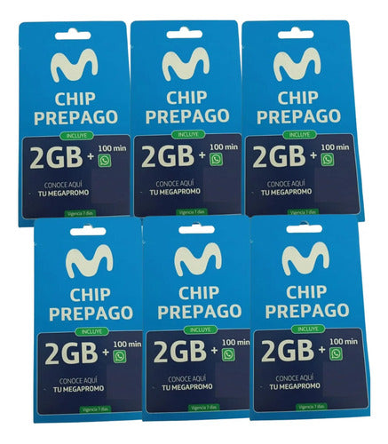Chip Movistar Prepago Pack 50 Unidades Sim Prepago 3 En 1