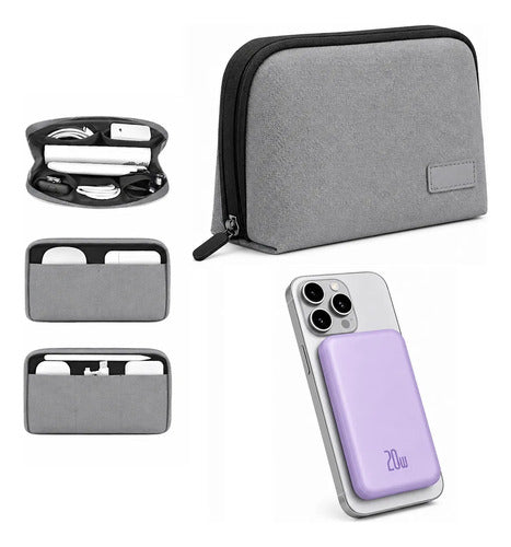 Kit Powerbank Magnético Para iPhone Samsung 5000mah + Bolso