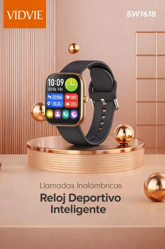 Smartwatch Deportivo Vidvie Sw1618 Para Llamadas Con Pantalla De 1.85  Y Monitor De Salud Negro Look Deportivo