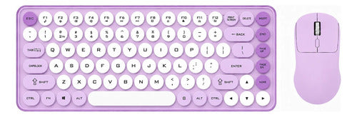 Kit Teclado Y Mouse Inalámbricos Teclas Redondas Silencioso