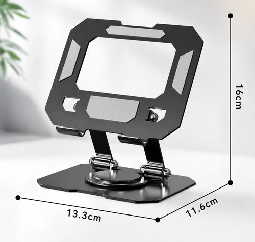 Soporte Metálico Ajustable Plegable Para Tablet Y Celular Negro