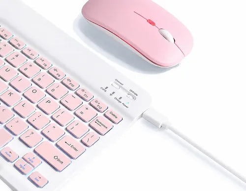 Mini Teclado Y Mouse Irm Inalámbrico Qwerty Español Mk-110 Rosa