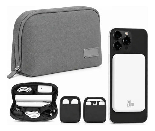 Kit Powerbank 5000mah Magnético Para iPhone Samsung + Bolso