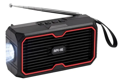 Parlante Portátil Solar 5w Radio Fm Linterna Led Recargable