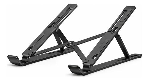 Soporte Metálico Para Notebook Tablet Plegable Antideslizant Negro