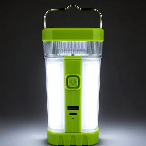 Lámpara Solar Led Camping Linterna Recargable Multifunción Verde