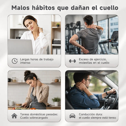 Masajeador Cervical De Cuello Hombros 20w Portátil Recargabl Gris