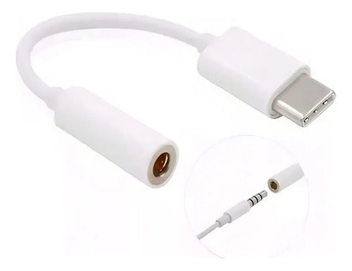 Adaptador De Auriculares Tipo C A Jack 3.5 Mm Para Teléfonos Android Blanco