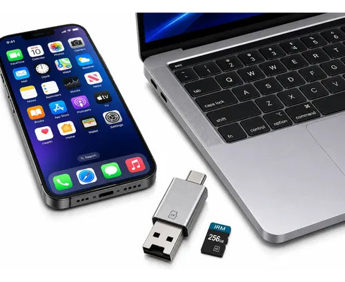 Lector De Tarjetas Tf Micro Sd Conectores Usb C Usb Compacto Gris